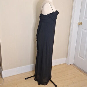 Alyn Paige vintage 90's black spagetti  strap maxi formal/prom dress SZ 6